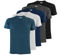 ALPIDEX T-Shirt Magliette da Uomo Confezione da 5 con girocollo - Taglie S M L XL XXL 3XL 4XL 5XL, Taglia:xxl, Colore:Water
