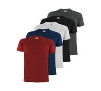 ALPIDEX T-Shirt Magliette da Uomo Confezione da 5 Girocollo 100% Cotone Manica Corta Basic Casual Tinta Unita S M L XL XXL 3XL 4XL 5XL, Taglia:S, Colore:Fire