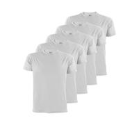 ALPIDEX T-Shirt Magliette da Uomo Confezione da 5 Girocollo 100% Cotone Manica Corta Basic Casual Tinta Unita S M L XL XXL 3XL 4XL 5XL, Taglia:5XL, Colore:Cloud