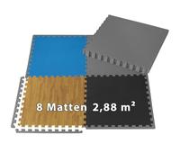 ALPIDEX Tappetino Puzzle Palestra 2,88 m³ Set 8 Pezzi 60x60x1 cm Tappetini Salvapavimento Componibile Fitness Casa Gomma Eva Protettivi Antiscivolo Materassino Gommato Gym, Colore:Grey
