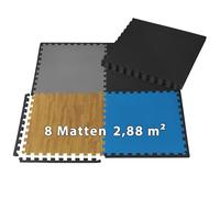 ALPIDEX Tappetino Puzzle Palestra 2,88 m³ Set 8 Pezzi 60x60x1 cm Tappetini Salvapavimento Componibile Fitness Casa Gomma Eva Protettivi Antiscivolo Materassino Gommato Gym, Colore:Black