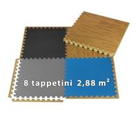 ALPIDEX Tappetino Puzzle Palestra 2,88 m³ Set 8 Pezzi 60x60x1 cm Tappetini Salvapavimento Componibile Fitness Casa Gomma Eva Protettivi Antiscivolo Materassino Gommato Gym, Colore:Aspetto Legno