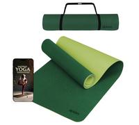 ALPIDEX Tappetino Yoga 190 x 61 x 0.6 cm | 190 x 90 x 0.6 cm E-Book Tappeto TPE Fitness Antiscivolo Aerobica Palestra Ginnastica Pilates Allenamento Casa, Dark Green/Lime, 190 x 61 x 0.6 cm