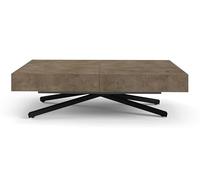 AlpiMeble Tavolino Sena X allungabile regolabile in altezza, tavolo allungabile da 120 cm a 200 cm, tavolo soggiorno colore: grigio scuro Chicago con gambe in metallo colore nero