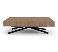 AlpiMeble Tavolino Sena X allungabile regolabile in altezza, tavolo allungabile da 120 cm a 200 cm, tavolo da soggiorno colore: Truffle Brown, con gambe in metallo di colore nero