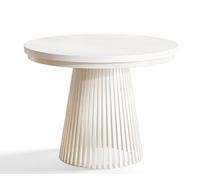 AlpiMeble Tavolo Allungabile Rotondo, Gambe Metallo, 100 cm, Bianco