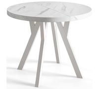 AlpiMeble Tavolo da Pranzo Allungabile, 110 cm, Marmo, Collezione Ovo