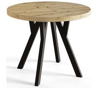 AlpiMeble Tavolo da Pranzo Allungabile, 90 cm, Artisan, Collezione Ovo
