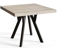 AlpiMeble Tavolo da Pranzo Quadrato Allungabile Rico - Tavolo Sala da Pranzo Allungabile - Piano in laminato da 36 mm - Gambe in Faggio - Misure da 90 cm a 190 cm Sonoma