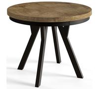 AlpiMeble Tavolo da Pranzo Rotondo Allungabile EVO - Tavolo Sala da Pranzo Allungabile - Piano in laminato da 36 mm - Gambe in Faggio - Diametro da 80 cm a 130 cm Lefkas