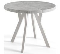 AlpiMeble Tavolo da Pranzo Tavolo Rotondo Allungabile - Tavolo Sala da Pranzo Allungabile e Cucina - Piano in laminato da 36 mm - Gambe Solide - Diametro da 120 cm - At - Collezione Ovo