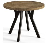 AlpiMeble Tavolo pieghevole rotondo OVO - tavolo rotondo per sala pranzo per soggiorno - piano laminato 36 mm - gambe in legno di faggio - moderno per sala 90 cm a 190 cm Lefkas