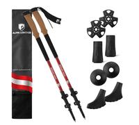 ALPIN LOACKER Bastoni da trekking telescopici in alluminio e carbonio con manico in sughero, leggeri bastoncini da nordic walking da donna e uomo, per sci ed escursionismo, bastoncini da trekking per