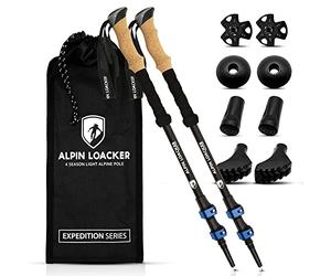 Alpin Loacker Bastoni da Trekking Telescopici per Nordic Walking, Montagna, Sci Alpinismo e Neve, in Alluminio o Carbonio per Donna e Uomo