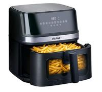 alpina Airfryer XL - Friggitrice ad aria calda da 8 litri, per 4-6 persone, con display digitale e timer, temperatura regolabile da 80 a 200 °C, friggitrice ad aria con 10 programmi, colore nero