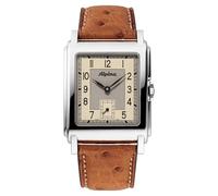 Alpina Alpiner automatico da uomo, cassa in acciaio inossidabile color argento da 32,5 mm con cinturino in pelle di struzzo e quadrante argentato (stile: AL-530SAC3C6)