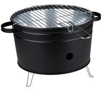 alpina Barbecue da tavolo a carbonella - Griglia compatta per barbecue a carbonella da 35 cm - Tavolo leggero a carbonella - Acciaio inossidabile