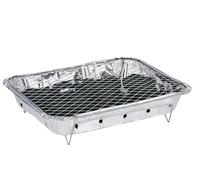 Alpina Barbecue usa e getta con carbone - pronto all'uso, formato compatto e leggero, durata di cottura circa 1,5 ore, con griglia - ideale per esterni