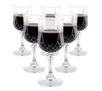 alpina Bicchieri da Vino Plastica Set da 6 - Calici Vino da 200ml - Bicchiere da Vino con Effetto Cristallo - Adatto per Bevande, Vino Rosso e Bianco - Lavabile a Mano - Trasparente