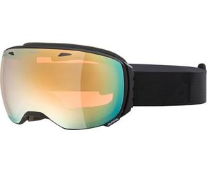 ALPINA Big HORN Q - Occhiali da sci a specchio, con rinforzo del contrasto e polarizzati, con protezione UV al 100%, per adulti, nero opaco, taglia unica