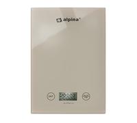alpina Bilancia da cucina digitale - Carrello da cucina in g, lb, oz e ml - Precisione Wage con funzione tara - Accessori da cucina - 22 x 15,5 cm - Beige