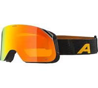 ALPINA BLACKCOMB Q-LITE - Maschera da sci fashion per uomo e donna, anti-appannamento, circolazione dell’aria efficace, lente specchiata, black-yellow matt
