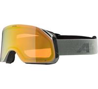 ALPINA BLACKCOMB Q - Maschera da sci fashion per uomo e donna, anti-appannamento, circolazione dell’aria efficace, lente specchiata, black matt