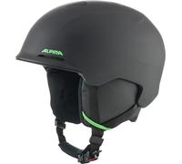 ALPINA Brix Jr - Casco da sci sicuro e leggero per bambini, con paraorecchie removibili, assorbimento ottimale degli urti e buona ventilazione, black-neon matt, M (55-59)