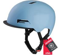 Alpina Brooklyn - Casco da bicicletta urbano illuminato, robusto e confortevole, con luce LED, per adulti, colore: blu fumé opaco, 52-57 cm