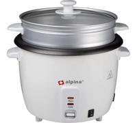 alpina BSJ18-ZPDA - Cuocere Riso, 1,8 Litri, 700 Watt, con Spia di Controllo del Calore, Colore: Bianco