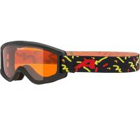 ALPINA CARVY 2.0 - Maschera da sci anti-appannamento, estremamente robusta e infrangibile, protezione UV 100%, taglia extra-piccola per bambini, Black multi matt