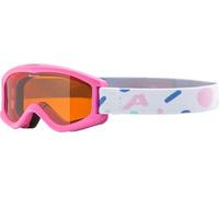 ALPINA CARVY 2.0 - Maschera da sci anti-appannamento, estremamente robusta e infrangibile, protezione UV 100%, taglia extra-piccola per bambini, Rose-Confetti matt
