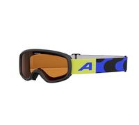 ALPINA CARVY 3.0 - Maschera da sci anti-appannamento, estremamente robusta e infrangibile, protezione UV 100%, taglia extra-piccola per bambini, black matt
