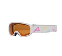 ALPINA CARVY 3.0 - Maschera da sci anti-appannamento, estremamente robusta e infrangibile, protezione UV 100%, taglia extra-piccola per bambini, white matt