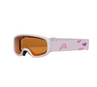 ALPINA CARVY 3.0 - Maschera da sci anti-appannamento, estremamente robusta e infrangibile, protezione UV 100%, taglia extra-piccola per bambini, rose matt