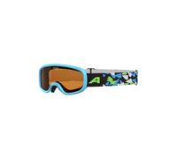 ALPINA CARVY 3.0 - maschera da sci anti-appannamento, estremamente robusta e resistente agli urti, con protezione UV al 100%, per bambini - blue matt - XS
