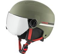 ALPINA Casco da sci Zupo Visor Q-lite per bambini, colore rosso oliva opaco, 51-55