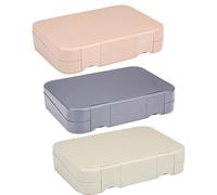 alpina Contenitore per il pranzo con scomparti - 21 x 15 x 4,5 cm - Colore sorpresa: Rosa, Grigio o Beige - Lavabile in lavastoviglie - Bambini/Adulti - Vassoio rimovibile - Plastica