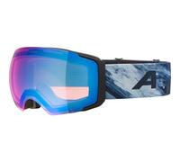 ALPINA FALERA MAG Q-LITE - maschera da sci OTG con lenti specchiate e ad alto contrasto, sistema di lenti intercambiabili e protezione UV al 100%, per adulti - black-blue matt - L