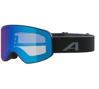 ALPINA FERNIE Q-LITE - Maschera da sci specchiata per bambini, lenti OTG contrastanti e polarizzate, ideale per chi porta gli occhiali, protezione UV 100%, black matt