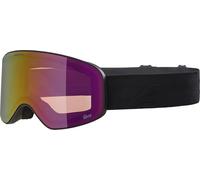 ALPINA FERNIE Q-LITE - Occhiali da sci a specchio per bambini, lenti OTG polarizzate, ideali per portatori di occhiali, con protezione UV al 100%, nero opaco