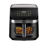 alpina Friggitrice Aria 9L - Friggitrice ad Aria XXL - Air Fryer con Display Digitale - Airfryer con Timer e Temperatura da 60 a 200℃ - con 8 Programmi di Cottura e Finestra di Visualizzazione - Nero