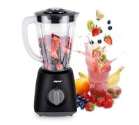 alpina Frullatore Smoothie 1,5 litri - Smoothie Maker 400 Watt - Miscelatore da cucina con funzione Turbo - Frullatore con caraffa in plastica - Lame in acciaio inossidabile - Nero