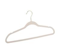 Alpina Grucce appendiabiti 10 pezzi - Grucce per pantaloni con rivestimento in velluto - Grucce con ganci in metallo oro - Grucce per armadio - Crema
