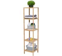alpina Mensola da bagno - 5 ripiani - per bagno, cucina e camera da letto - legno di bambù