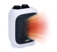 alpina Mini riscaldatore elettrico PTC-1601 - Termoventilatore 1500 W - per ambienti da 10 a 15 m² - Stufa elettrica per aria calda e fredda - Con manico - Plastica - Bianco