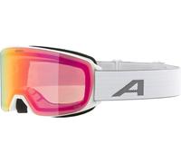 ALPINA NAKISKA Q-LITE - Maschera da sci OTG anti-appannamento, estremamente robusta e infrangibile, protezione UV 100% per adulti, white matt