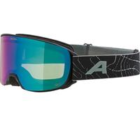 ALPINA NAKISKA Q-LITE - Maschera da sci OTG anti-appannamento, estremamente robusta e infrangibile, protezione UV 100% per adulti, black-willow-green matt