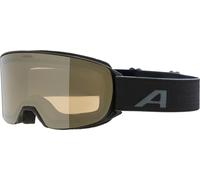 ALPINA NAKISKA Q-LITE - Maschera da sci OTG anti-appannamento, estremamente robusta e infrangibile, protezione UV 100% per adulti, black matt