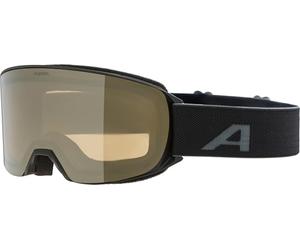 ALPINA NAKISKA Q-LITE - Maschera da sci OTG anti-appannamento, estremamente robusta e infrangibile, protezione UV 100% per adulti, black matt